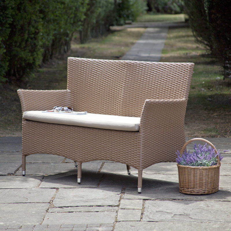 Highland Dunes Pascal Rattan Garden Bench Wayfair